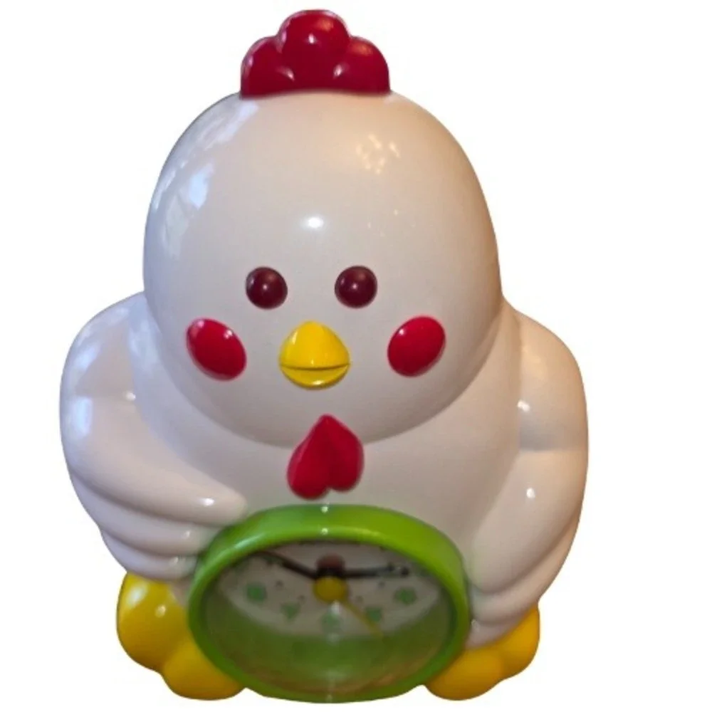 Vintage 90s Paragon Chicken Alarm Clock Glow Eyes Talks Hen Novelty Korea‎ Works